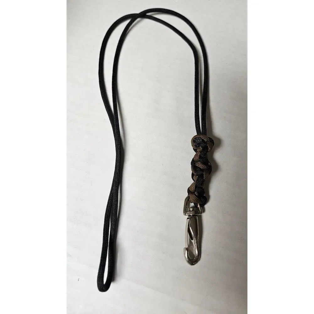 Paracord Keychain Lanyard‎ Coyote Brown Black
